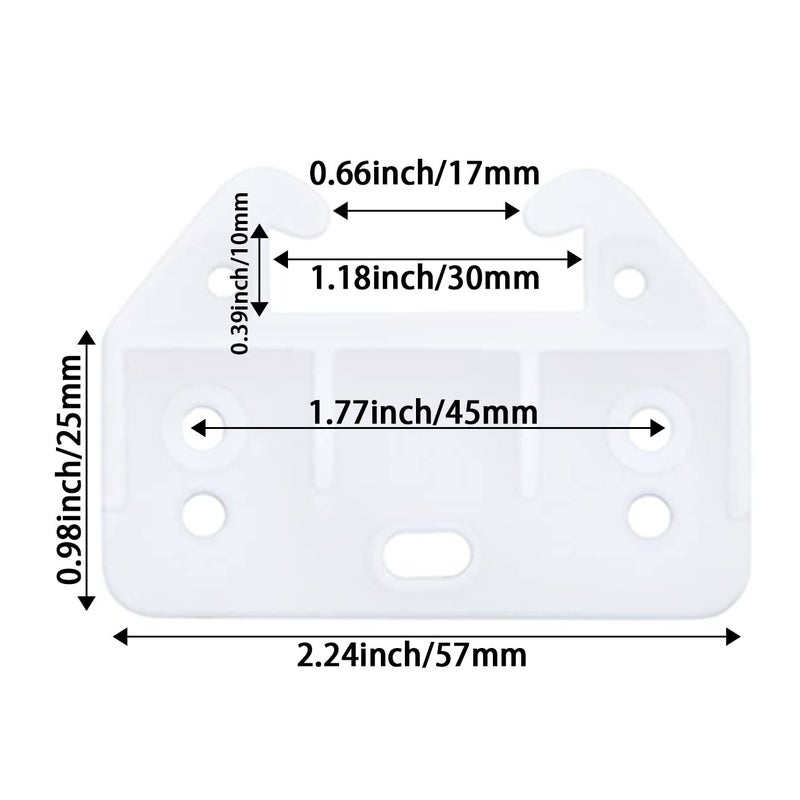 MARRTEUM 12 Pieces Plastic Drawer Guides Drawer Track Rail Slides Brackets with Mounting Screws for Dresser Cabinet Closet Drawer, White - Image 3